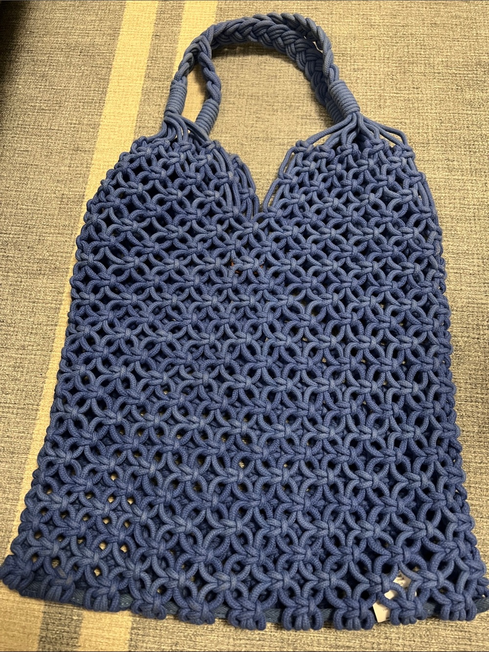 J. Crew Navy Knotted Macramé Tote